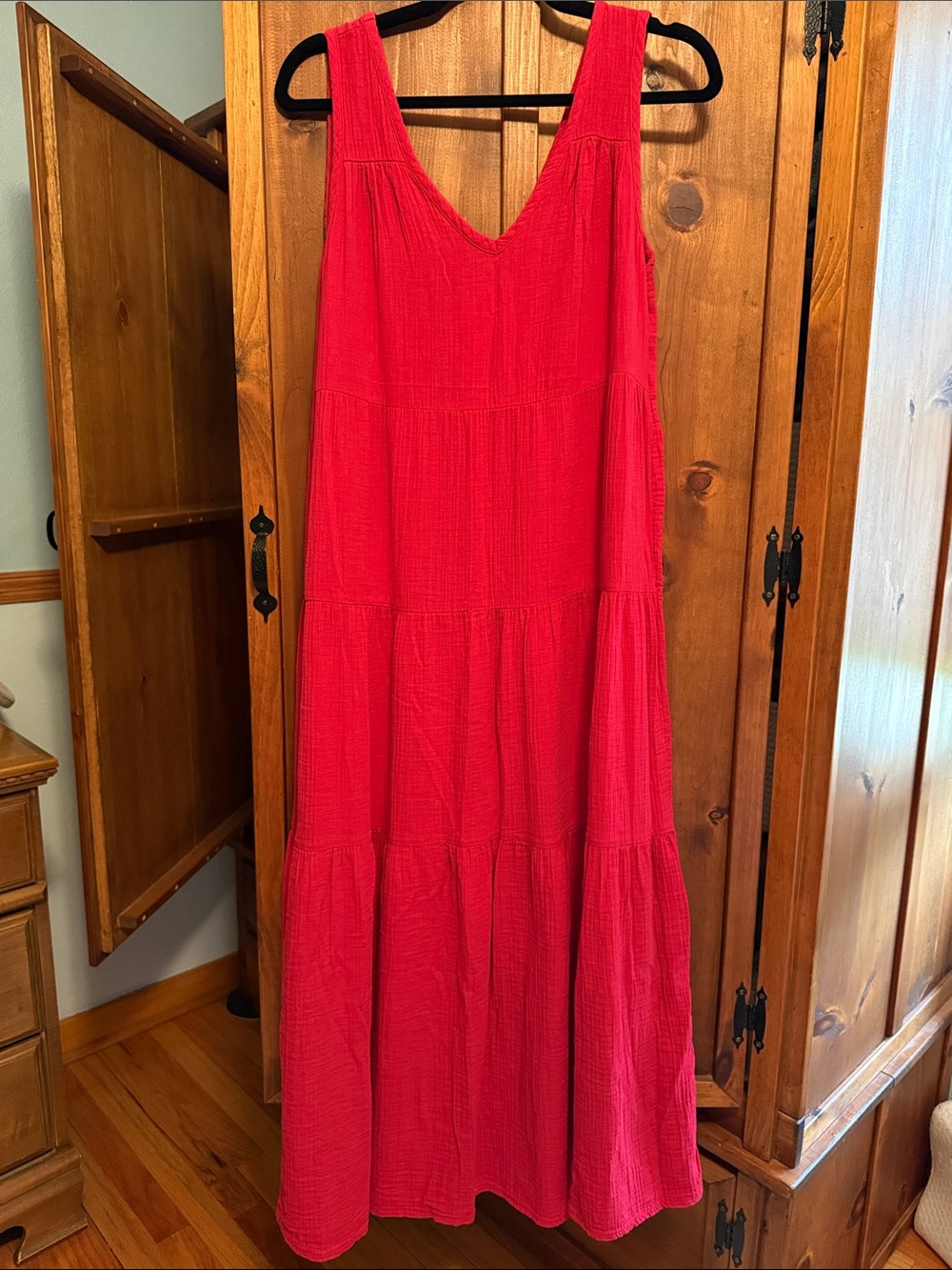 Quince Organic Cotton Gauze Tiered Maxi Dress